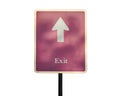 Red exit sign with white background Royalty Free Stock Photo