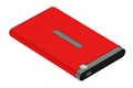 Red External HDD with cable Royalty Free Stock Photo