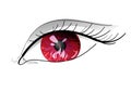 Evil Red eye with fire - Close-up Royalty Free Stock Photo