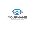 Red eye logo design. Conjunctivitis vector design