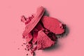 Red eye shadow powder as makeup palette closeup, crushed cosmetics and beauty texture Royalty Free Stock Photo