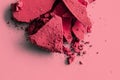 Red eye shadow powder as makeup palette closeup, crushed cosmetics and beauty texture Royalty Free Stock Photo