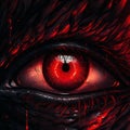 Red-eyed Dragon: Detailed Fantasy Art With Retro Pixel Style Royalty Free Stock Photo