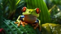 Red-Eyed Tree Frog in the wilderness
