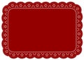 Red Eyelet Lace Place Mat