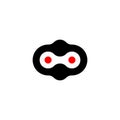 red eyes robot face droid logo icon vector design Royalty Free Stock Photo