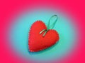Red fabric heart Royalty Free Stock Photo