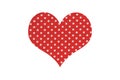 Red fabric polka dot heart.