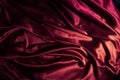 Red fabric satin pattern abstract background studio shot