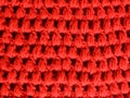 Red Fabric texture puff crochet stitches