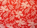 Red fabric with white flowers Royalty Free Stock Photo