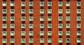 Red fabric windows