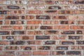 Red faded burned old bricks background with flaws and splits Royalty Free Stock Photo