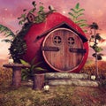 Red fairy cottage Royalty Free Stock Photo