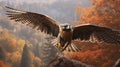 Red falcon flying in the nature background Royalty Free Stock Photo