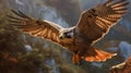 Red falcon flying in the nature background Royalty Free Stock Photo