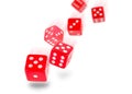 Falling dice against Royalty Free Stock Photo