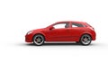 Red Family Car - Side View Royalty Free Stock Photo