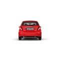 Red Family Hatchback Car isolated on white 3D Illustration Royalty Free Stock Photo