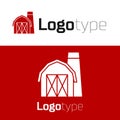 Red Farm house icon isolated on white background. Logo design template element. Vector Royalty Free Stock Photo