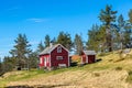 Red farm house in Norway Royalty Free Stock Photo