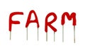 Red of farm text with column Royalty Free Stock Photo