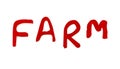 Red of farm text Royalty Free Stock Photo