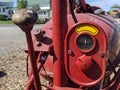 Old Red farm tractor gauges and shifter Royalty Free Stock Photo