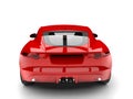 Red fast super sports car - tail view