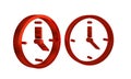 Red Fast time delivery icon isolated on transparent background. Timely service, stopwatch in motion, deadline concept