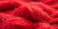 Red felting wool as background closeup view AI-Created Content