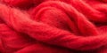 Red felting wool as background closeup view AI Generative