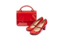 Red female bag&shoes-6 Royalty Free Stock Photo