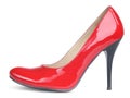 Red female high heels shoe isolated Royalty Free Stock Photo