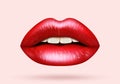 Red female lips . Royalty Free Stock Photo