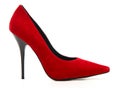 Red female shoe on a high heel Royalty Free Stock Photo