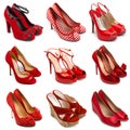 Red female shoes-2 Royalty Free Stock Photo