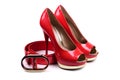 Red female shoes-5 Royalty Free Stock Photo