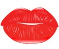 Red feminine lips Royalty Free Stock Photo