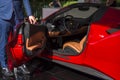 TURIN, ITALY - JUNE 9, 2016Ã¯â¬Â¢ A red Ferrari 488_Spider on display at Turin open air car show