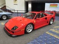 Red Ferrari Sports Car at the Auto Show