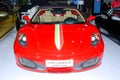 Red Ferrari sports cars in the auto show Royalty Free Stock Photo