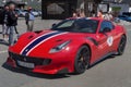 Red 812 Ferrari take part in the CAVALCADE 2018 event along the roads of Italy, France and Switzerland around MONTE BIANCO