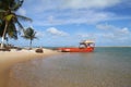 Red ferry boat - Sibauma - Barra do Cunhau Royalty Free Stock Photo