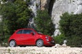 Red Fiat 500 Italian car Royalty Free Stock Photo
