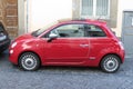 Red FIAT 500, new version Royalty Free Stock Photo