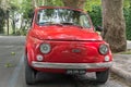 Red Fiat 500 in Rome Royalty Free Stock Photo