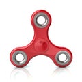 Red fidget spinner stress relieving toy