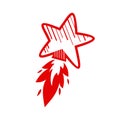 Red Fiery Shooting Star Icon Royalty Free Stock Photo