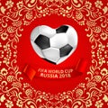 Red Fifa world cup Russia 2018 football background.